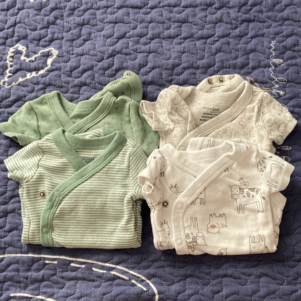 Carter's Green and White Baby One Pieces Set
